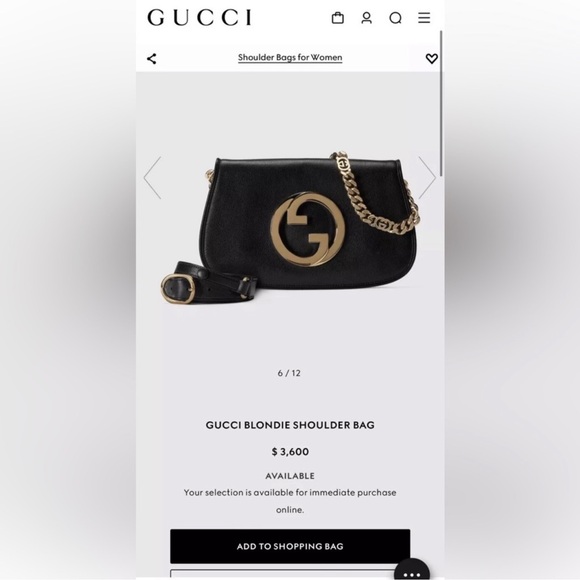 GUCCI BLONDIE leather bag with GG chain - Picture 3 of 10